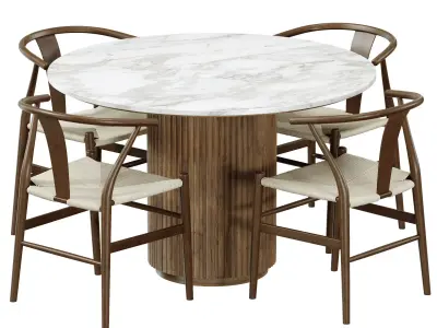 Giselda table Uish chair 3D model