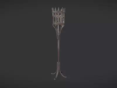 Ornate metal floor lamp 3D model