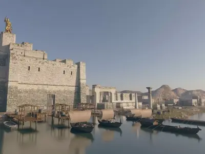 Castle Kitbash Low-poly 3D model