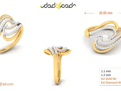 Party Wear Ladies Ring 3D print model