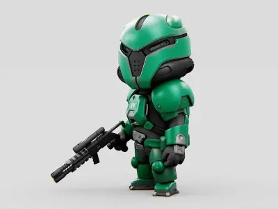 TOON TROOPER X-199  RIGGED 3D model