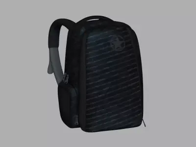 Black Camouflage Backpack - Character Costume Low-poly 3D model