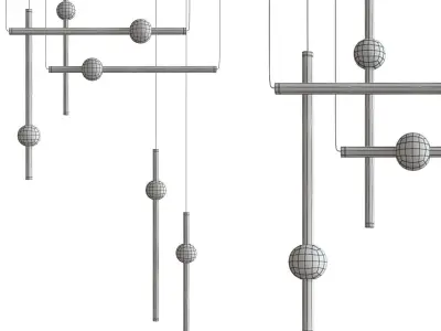 Orion Light Lee Broom chandelier low poly 3d model Low-poly 3D model