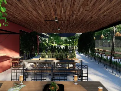 3D Exterior Scene 3D model design garden and landscape 3D 3D model 21