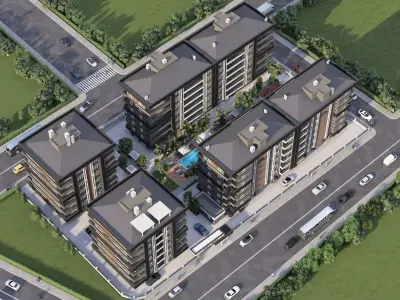 4 Block Big Site Project 3D model
