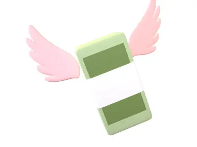 Cartoon Money With Wing V1 007 Low-poly 3D model