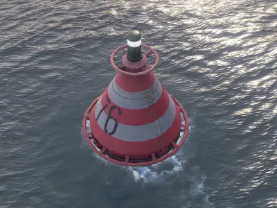 Buoy River RB-4-01 Turn Safe Water Mark Low-poly 3D model
