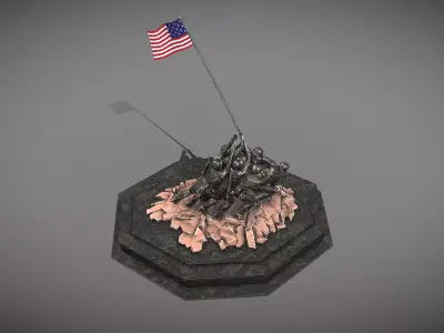 Marine Corps War Memorial Low-poly 3D model