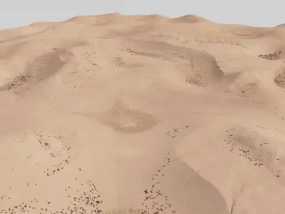 Landscape Desert Dunes Low-poly 3D model