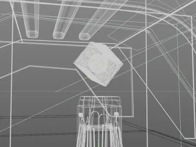 Dark Metal Tunnel Cube 3D model