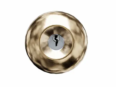 Brass door-handle Low-poly 3D model
