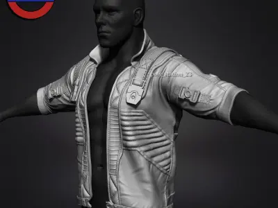 sci fi jacket v1 zbrush highpoly sculpt 3D model