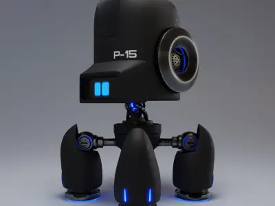 Cute Spider Robot Black  3D model