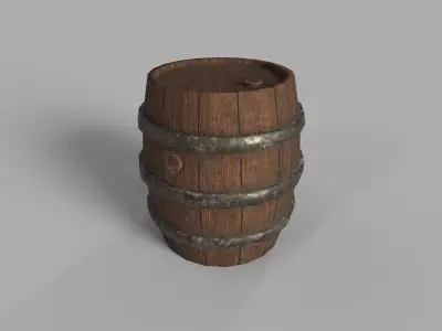BARREL LOW-POLY wooden Low-poly 3D model