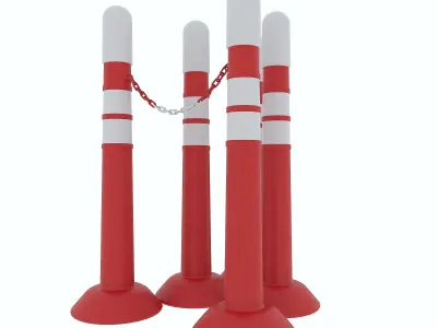 Road post Low-poly 3D model