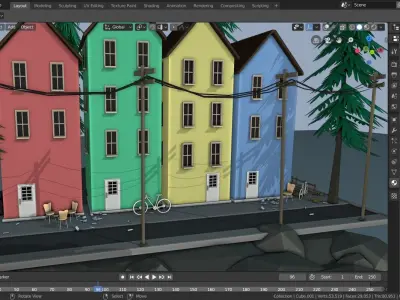 sea town 3D model