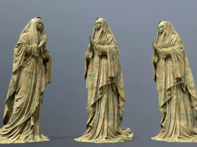 Woman Statue Low-poly 3D model