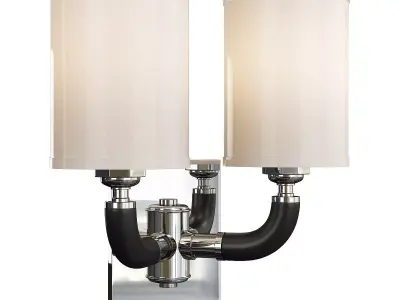 Huxley Polished Nickel 2 Light Sconce Low-poly 3D model