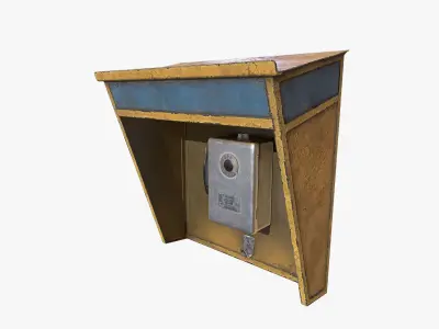 Old Payphone Low-poly 3D model