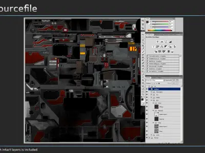 Spaceship Cockpit II Low-poly 3D model