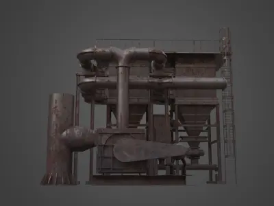 Factory Element - Silo Low-poly 3D model