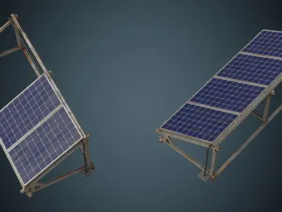 Solar Cell 1B Low-poly 3D model