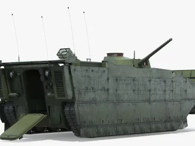  Tracked Amphibious Infantry Vehicle Wet Hull Rigged 