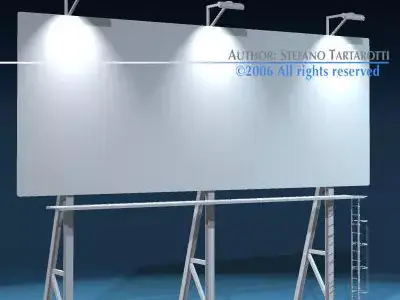 Billboard set with lights 3D model