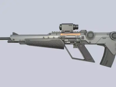 Sci fi elite rifle Low-poly 3D model purchase