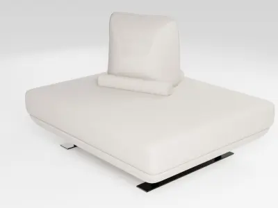 Italian style sofa in light colors with double-sided pillows 3D model
