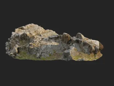 3d scanned rock cliff K2 3D model