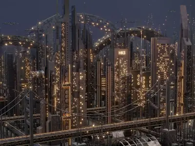Futuristic Sci-Fi City  3D model