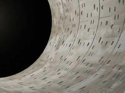 Concrete Tunnel Metro Low-poly 3D model