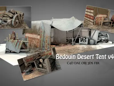 Bedouin Desert Tent v4 3D model