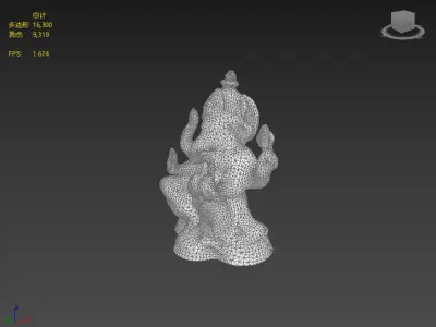Next generation Buddha statues Low-poly 3D model