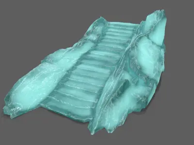 Ice Stairs Low-poly 3D model