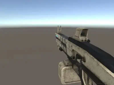 Futuristic  Sci-Fi Heavy Assault Rifle Low-poly 3D model