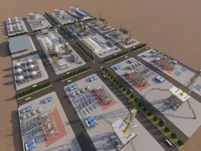 Industrial Factory-Petrochemical 3D model