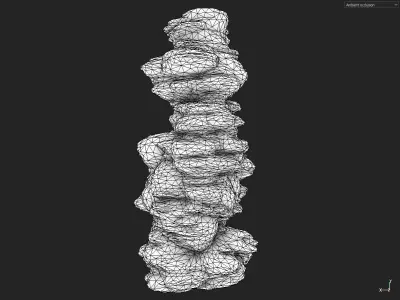 Low poly Scifi Column Sandstone Low-poly 3D model