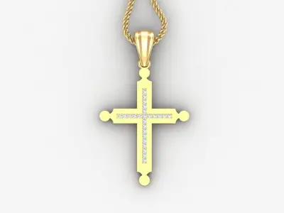 High Cross Pendant Light Gold 18K 4CP009 3D print model