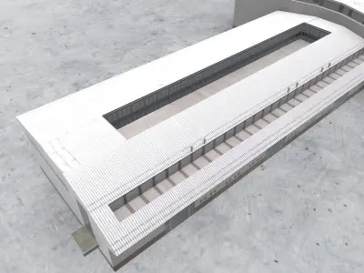 LIMC Hangar1 Low-poly 3D model