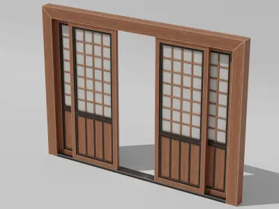 Japanese Furniture Kit - Sliding Door Low-poly 3D model
