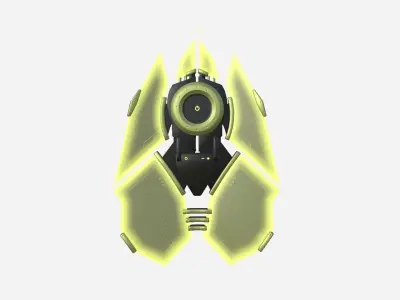 SciFi Shield A05 Black Yellow - Sci Fi Weapon Design Low-poly 3D model