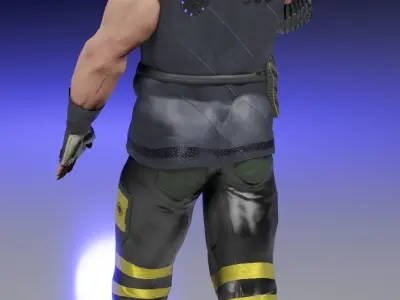 Sci Fi Cyberpunk Action Male-Ednar Cylo Low-poly 3D model