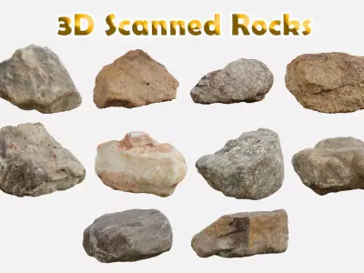 3D Scanned Rocks 3D Model Pack
