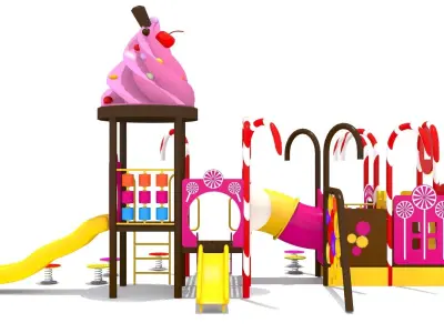 Ice Cream Playground Low-poly 3D model