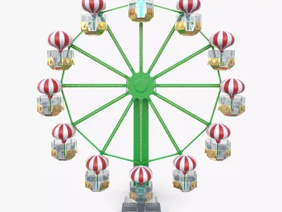 Animated ferris wheel v1 3D model