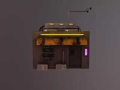 Cyberpunk City - Building 2 Low-poly 3D model