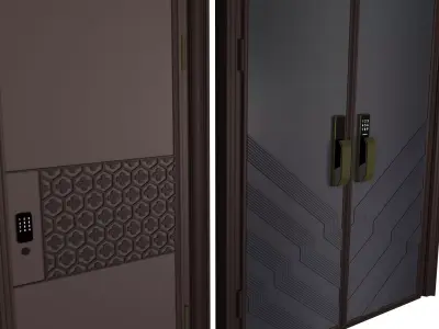 Antique Metal Door Low poly 3D model