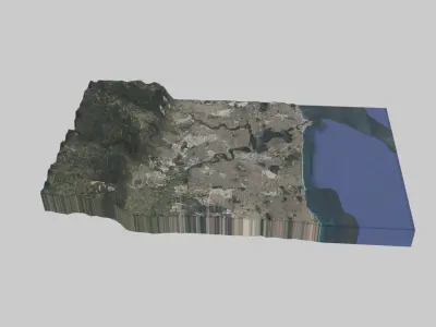 Perth City Low-poly 3D model